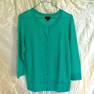 Talbots button down jersey, mid forearm sleeves, new